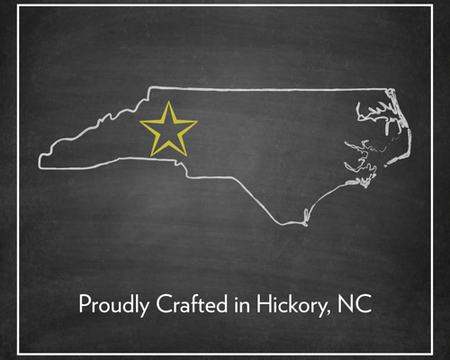 NC Furniture Manufacturer Bradington Young Proudly Crafted in Hickory in NC State Outline